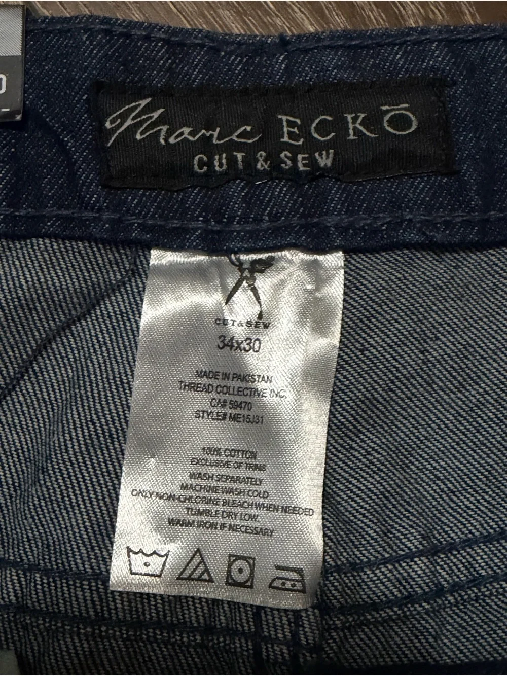 Marc Ecko Cut & Sew Indigo Cargo Denim Pants